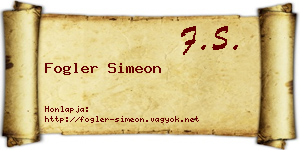 Fogler Simeon névjegykártya